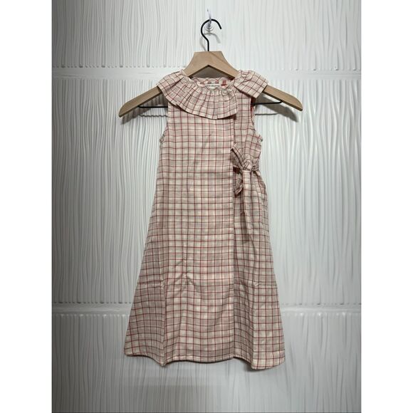 NWT The Sunday Collective Girls Window Pane Wrap Dress - Picture 1 of 7